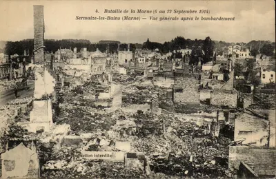 Sermaize-les-Bains (Marne) — Vista geral após o bombardeio — A. Humbert fotográfico-editora St-Dizier