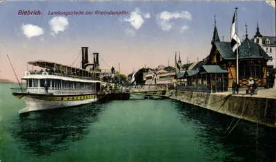 Biebrich — Estação de desembarque dos vapor de Rheno — editor não identificado