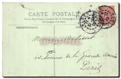 Argélia Argel Bilhete postal antigo Mesquita Djedid e palácio consular — Verso