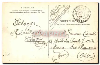 Algeria Algiers Vintage Postcard Theatre and Place de la République — Back