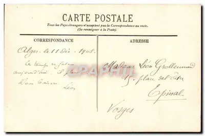Alger — O Boulevard Bon-Accueil e os Côteaux de Mustapha — Coleção Ideal, P. S. — Verso