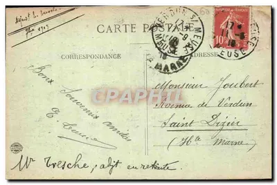 Verdun w 1916 — Widok panoramiczny — Wydawca nieznany — Rewers