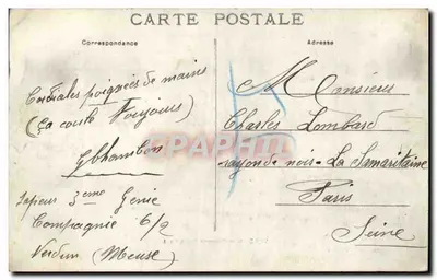 Vérdun — Caserne Saint-Paul — La Chambre — J. Dubergins, editor. Vérdun — Verso