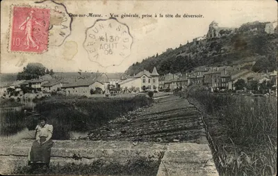 Dun-sur-Meuse — Vista geral tirada na cabeça do desaguador — Ch. Wollaine-Dupont, editor