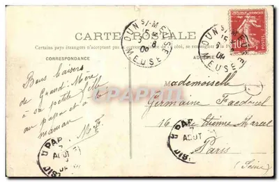 Dun-sur-Meuse — Ponte da Paillette — Livraria Lecricque-Dominé, Dun — Verso