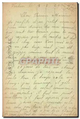 Monumento della Tranchée delle Baionette — Verdun — editore M. VENTRE, numero di serie non visibile — Verso