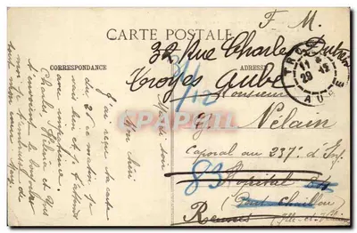 Troyes — Prefektura — Całkowicie odrestaurowana w 1892 roku po pożarze — Rewers