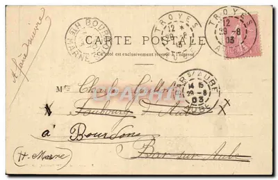 Prefektura w Troyes — E. Guyot, fot. — Vve Bertrand, wyd., Troyes — Rewers