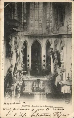 Troyes - Interior da Igreja de São Pantaleão — E. Guyot, foto. — Vve Bertrand, editora, Troyes