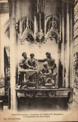 Troyes (Aube) — Interior da Igreja de São Pantaleão — A prisão de São Crespin