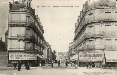 Troyes - Avenida Doublet e Rua Thiers — Loja dos Magasins Réunis, editor Troyes, n°76