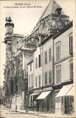 Troyes (Aubel) — La Rue Urbain IV et l'Église Saint-Jean — Ch. Grand'dier, photo-éditeur Troyes