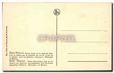 Belle Alliance — Waterloo — editor N.ELS, número de série não visível — Verso