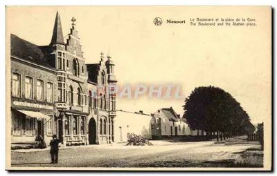 Nieuport — Bulwar i plac Gare — wydawca NELS