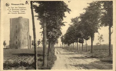Nieuport-Ville — Wieża Templariuszy i Zewnętrzny Bulwar — wydawca Nels, Bruksela