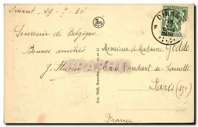 Freyr Les Rochers — widok na Rzecę i skały — wydawca N. L. S. (N. L. S.) — Rewers