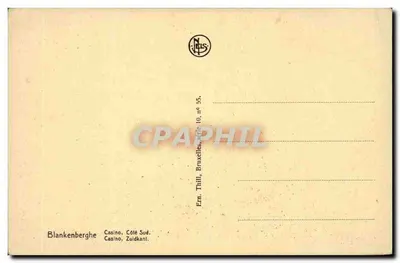 Casino południowe — Bruksela — wydawca Thill, seria 10 nr 55 — Rewers