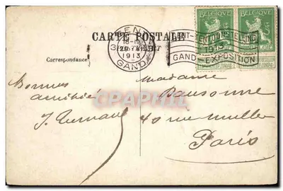 Exposição Internacional de Gand 1913 — A Praça de Honra — editor não identificado — Verso