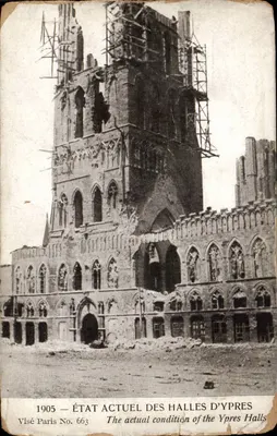 Halles de Iepres — Ruínas após as guerras — Visé Paris No. 663