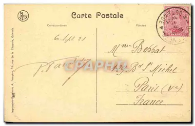 Ostende — A Digue e o Hotel Majestic-Palace — editor Neis — Verso