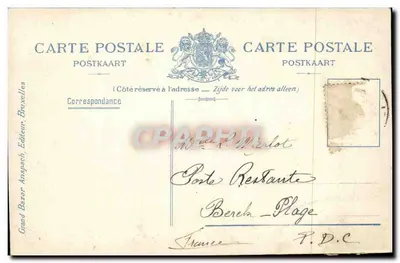 Brussel — Hotel van de Post en Telegrafie — Invoer — Grand Bazar Ansposch, Uitgever — Achterkant
