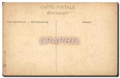 Hôtel de Ville w Liège — widok fasady z statuą jeździecką — wydawca TELD VO-IM ANVERS — Rewers
