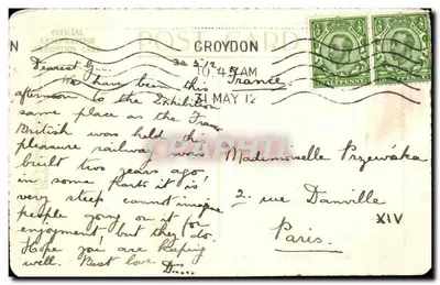 Bergbahn — Latin-Britische Ausstellung, London, 1912 — Verlag nicht sichtbar — Rückseite