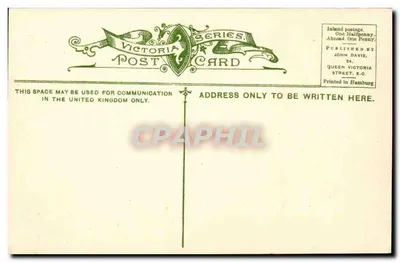 Cliftonville — burzowa morze — seria Victoria Post Card, wydawca John Davis — Rewers