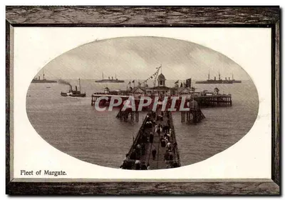 Fleet of Margate — vue du ponton avec bateaux — éditeur Unikum, série 2