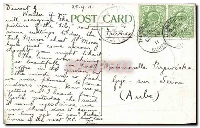The Sands, Margate — vista da praia com banhistas e embarcações — editor Unikum — série 1 — Verso