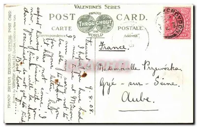 Court of Honour — Wystawa Francusko-Brytyjska, Londyn 1908 — Seria Valentine's — Rewers