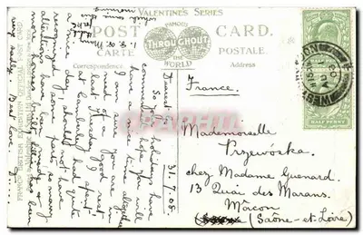 Colunata, Palácio da Música — Exposição Franco-Britânica, Londres, 1908 — Série Valentine — Verso