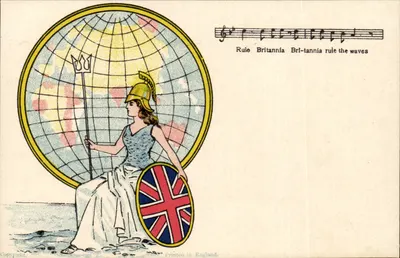 Britannia — symbole impérial — imprimée en Angleterre