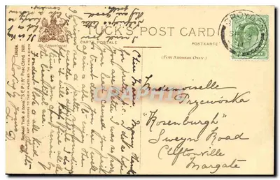 Londra. Casa e mercato di Mansfield da Cheapside — Tuck's Post Card — Verso