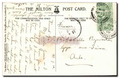 Broadstairs — vista oriental — The Milton 'Elite-Glazette' série No. 9 — Verso