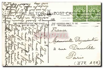 Cockington — Escritório de correios e o Cockington Court perto de Torquay — The Milton Post Card — Verso