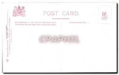 Estúdio de Charles Dickens, Gadshill — DICKENS LAND — Raphael Tuck & Sons — Verso