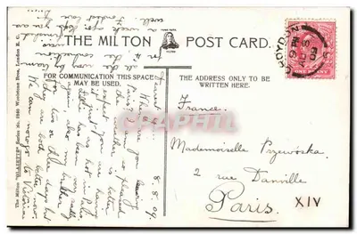 Shirley — widok panoramiczny — The Milton Post Card, seria nr 8860 — Rewers