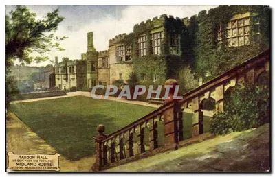 Haddon Hall — vista da varanda — Midland Route, Liverpool, Manchester & London