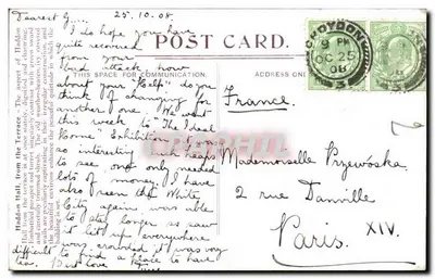 Haddon Hall — vista da varanda — Midland Route, Liverpool, Manchester & London — Verso