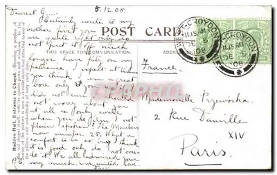 Haddon Hall — Entrada para a capela — editor Midland Route — Verso