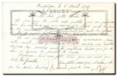 Flores de carnation — Aniversário — Editor: C. B. G. (n° 3880) — Verso