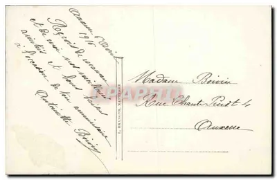 Bukiet róż i lilii — wydawca L. Branger, nr 3570 — Rewers