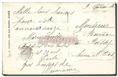 Pocałunek — bukoliczna scena z kościołem — Mug 760 — Rewers