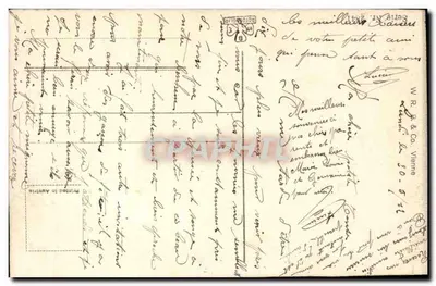 Cena noturna — mulher com lanterna — editor W. R. R. & Co., Viena — Verso