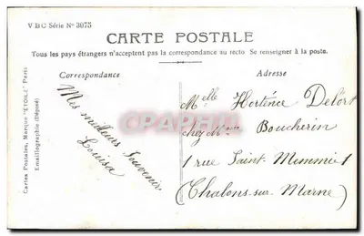 Kobieta trzymająca koszyk z kwiatami — z Auxerre, Wysyłam Ci Te Kwiaty — J.E. Normand Fot. — Rewers