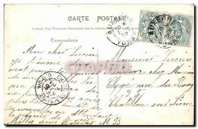 Vrouw in geborduurd jurkje — Sneeuwballen — P.J. n°83 — Achterkant