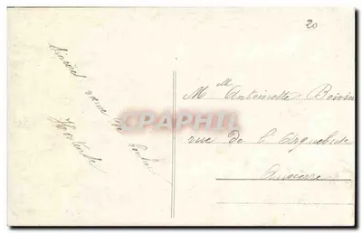 Chica en traje tradicional — con ramo de visco y cesto de rosas — París, edición París 421 — Reverso