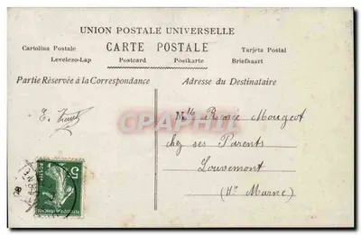 Man met snor die een bloemstuk houdt — Nieuwjaar — A.N. PARIS n°831 — Achterkant
