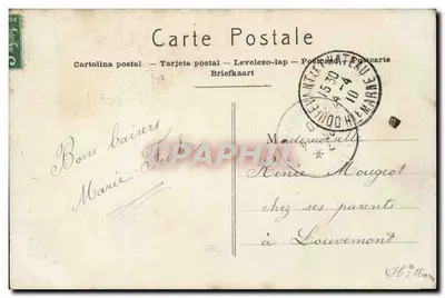 Coppel voor een bos bloemen — Mooi Herinnering — Graphil n°2147 — Achterkant